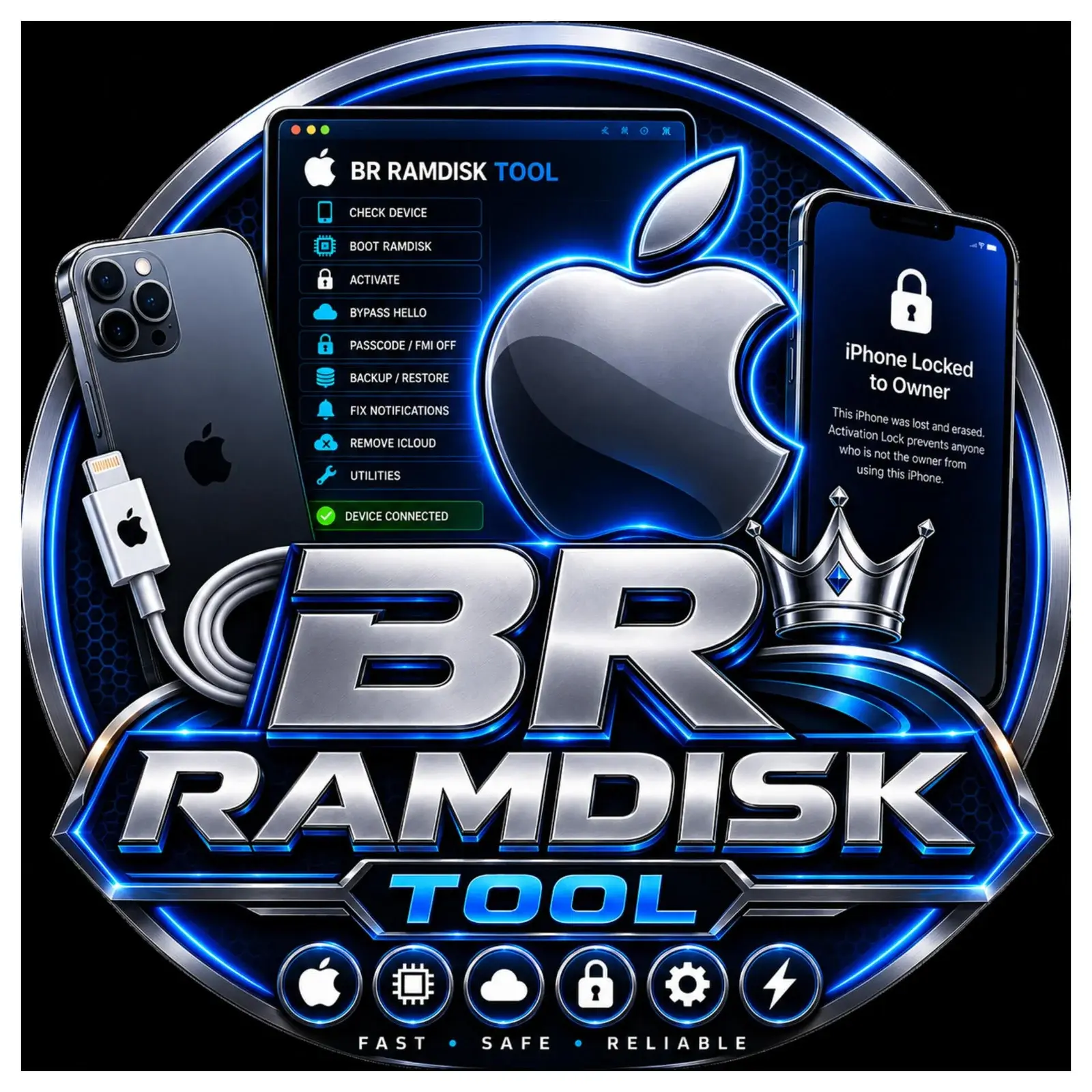 BR RAMDISK TOOL Bypass iPhone 6S to X passcode / Disable iOS 11/12/13/14/15/16 without jailbreak