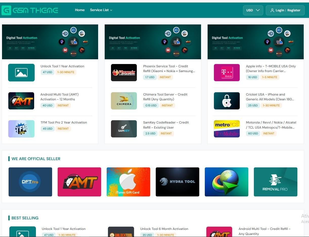GSM Theme Unlocking Script – Ativação Vitalícia (1 mês de suporte e atualizações; GSM Pay incluído)