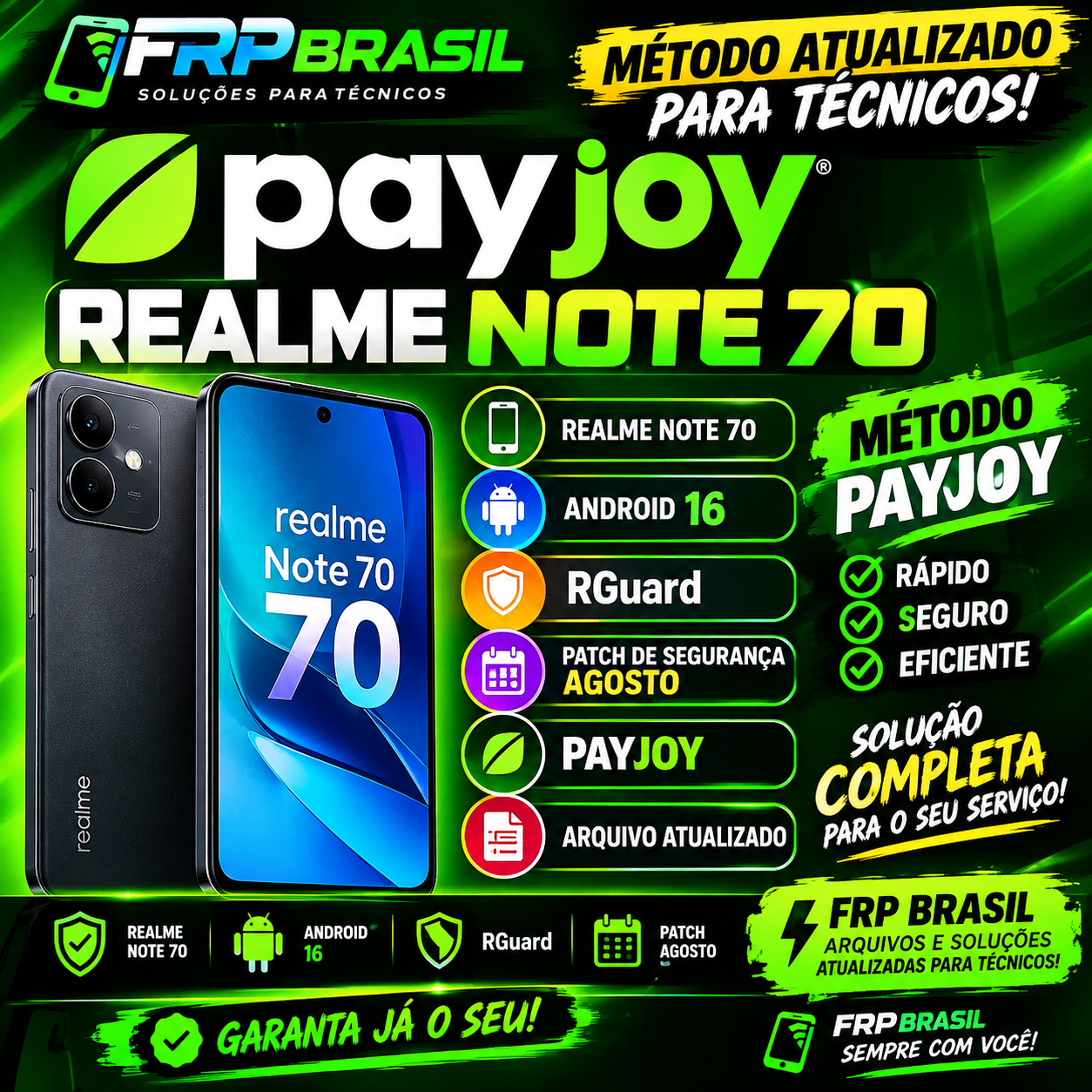 📂 Arquivos para PAY JOY Realme NOTE 70 ATUALIZADO  Android 16  ✅  patch de agosto🔥